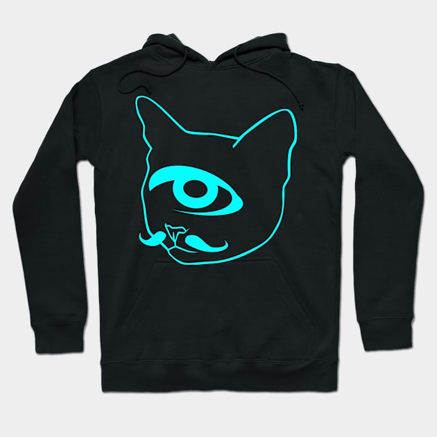 Cyclops Neon Cat Hoodie by FromBerlinGift